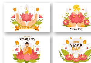 9 Buddhist Vesak Day Illustration
