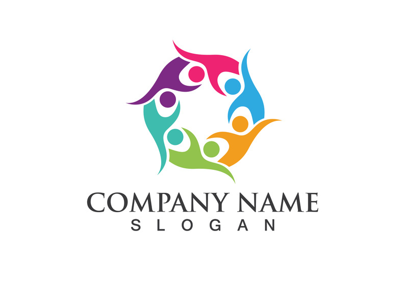 Community Logo Design Template for Teams or Groups.network and social icon design