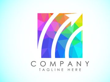 Imagen de vista previa de Plantilla de diseño vectorial de logo de finanzas y contabilidad en estilo low poly, logo de finanzas empresariales