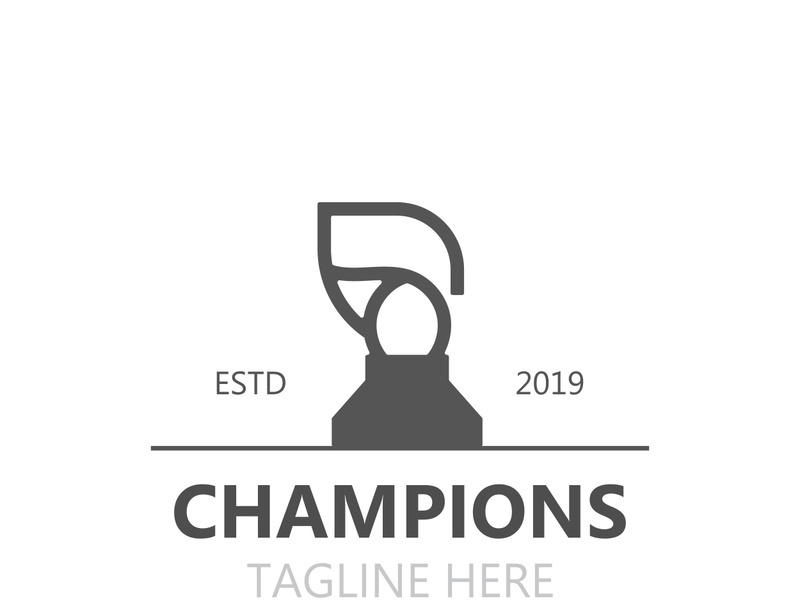 Trophy Logo winner, Sports Tournament Championship Cup Design. minimalist emblem sport, club shop simple icon