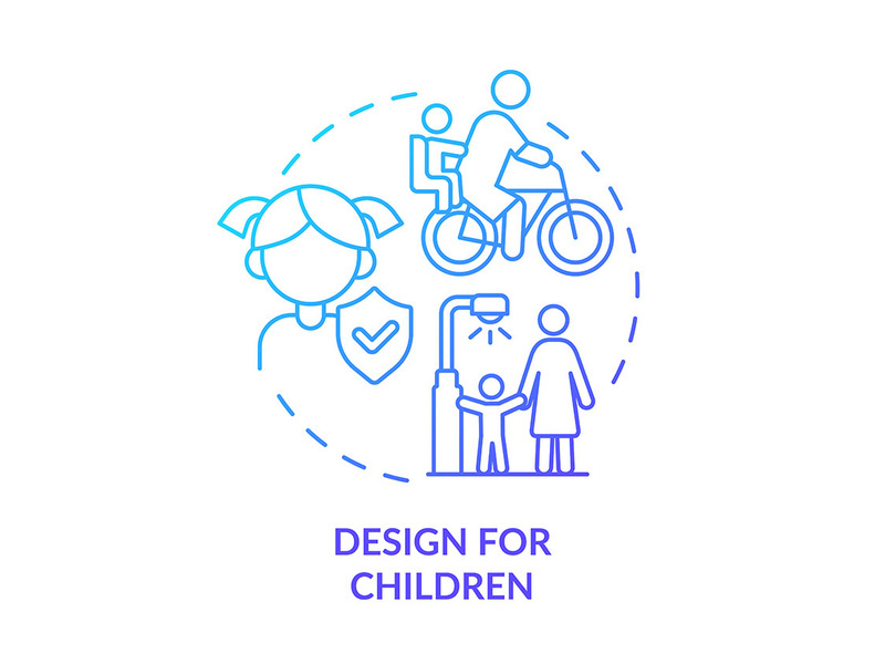 Design for children blue gradient concept icon