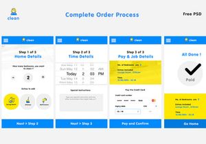Free Cleaning Service App UI Kit