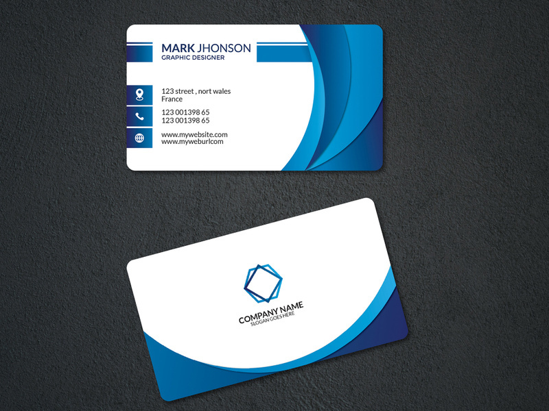 BUSINESS CARD BLUE WAVE DESIGN