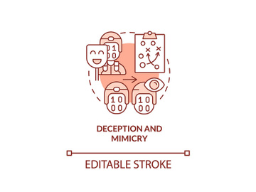 Deception and mimicry red concept icon preview picture