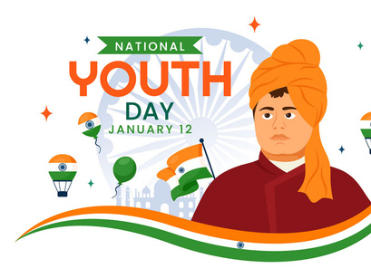 10 International Youth Day of India Illustration