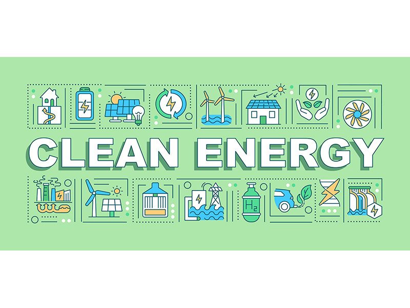 Clean energy word concepts banner