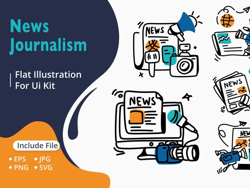 News & Journalism Modern Illustration Bundle