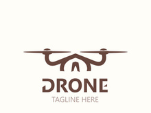 Drone aerial with camera vector template icon. logo photography drone vector. quadcopter flat style illustration