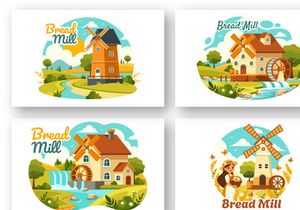 9 Bread Mill Design Illustration