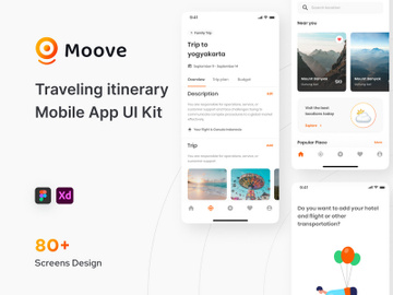 Moove - Travel Itinerary Mobile App UI Kit preview picture