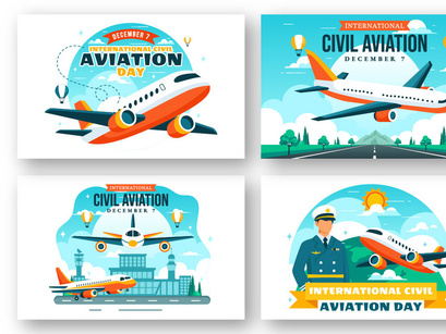 12 Civil Aviation Day Illustration