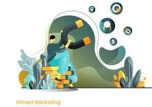 Business Online Marketing set flat illustration