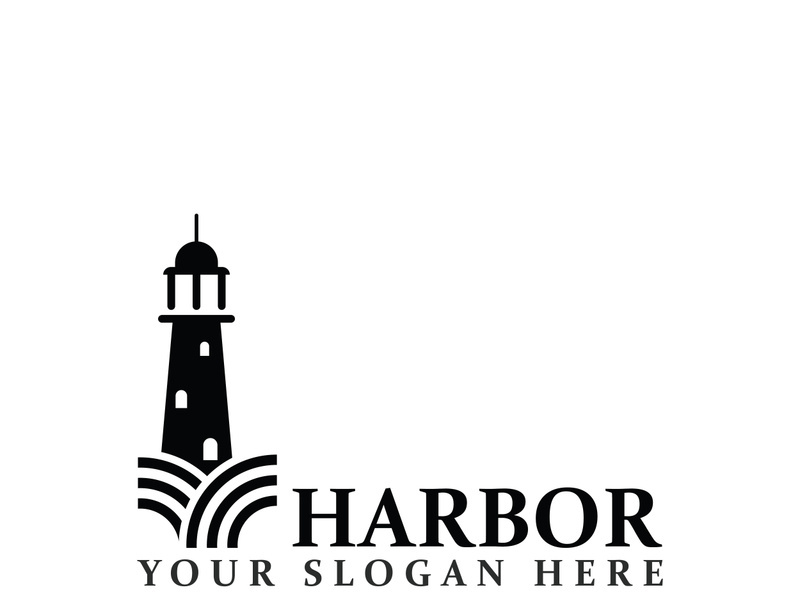 Lighthouse icon logo and vector illustration beacon tower design vintage symbol