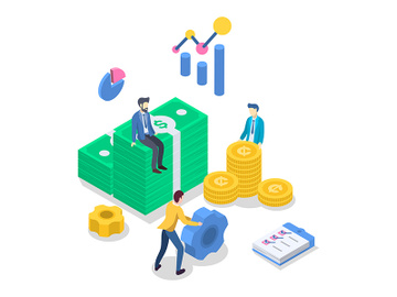 Accounting isometric color vector illustration preview picture