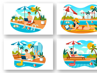 10 Working in a Swimming Pool Illustration