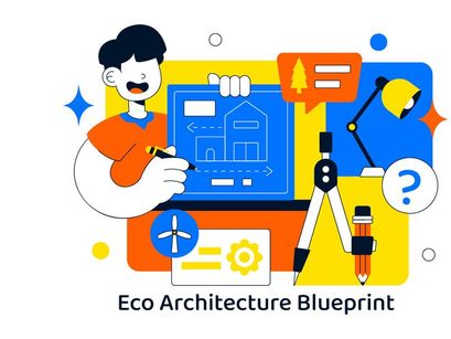 10 Eco Architecture Blueprint Illustration
