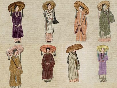 Vintage Asian Women Illustration Bundle – 20 Hand-Drawn Characters (EPS & JPEG)