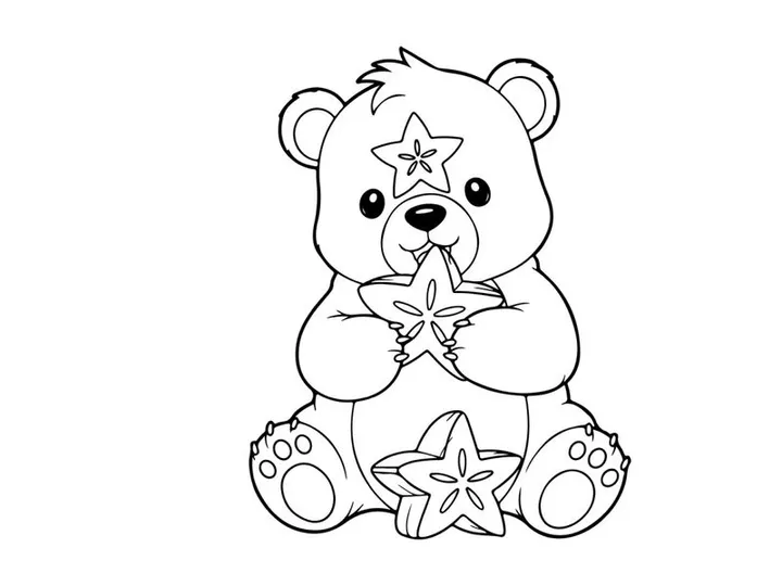 Cute polar bear holding snowflake vector illustration flat design