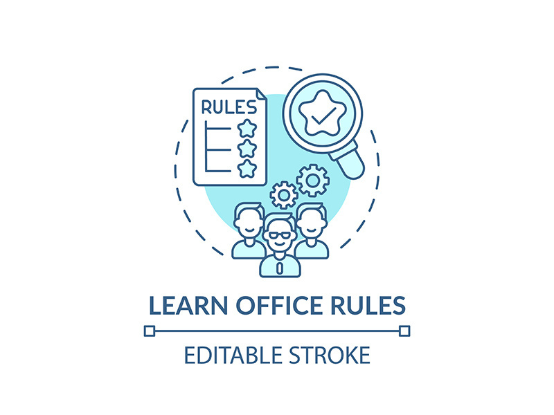 Official rules of workplace concept icon