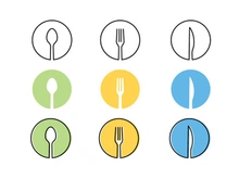 restaurant icon   food  cafe logo template