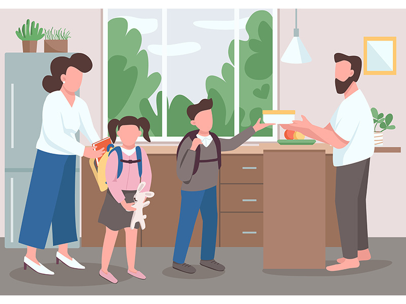 Parenthood flat color vector illustration