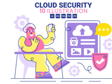 10 Digital Cloud Security Illustration preview picture