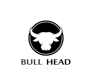 Retro vintage bull head horns logo design. preview picture