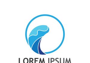 Ocean water wave wave logo design.