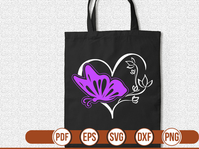 heart beat  with butterfly t shirt Design