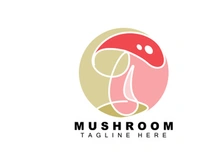 Mushroom Logo Design, Illustration of Cooking Ingredients, Vector Brand of Various Food Products
