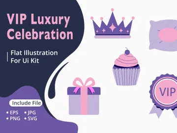 VIP, Luxury & Celebration Flat Illustration Bundle preview picture