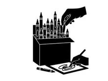 ilustrasi vektor gambar cakrawala kota dengan pensil warna