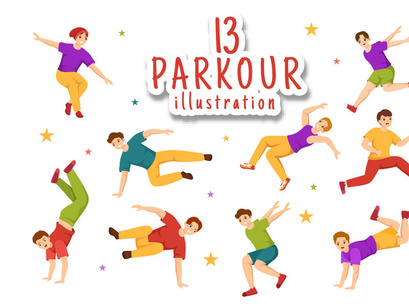 13 Parkour Sports Illustration