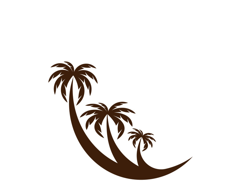 Palm tree summer logo template vector illustration