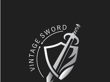 Sword vintage logo design. illustration sword element, can be used as logotype, icon, template coat of arms concept