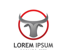 Vintage bull head horns logo