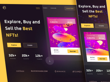 NFT Dark Responsive Landing Page Free Download preview picture
