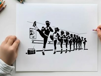 Silhouette of a runner leading a pack in a marathon silhouette