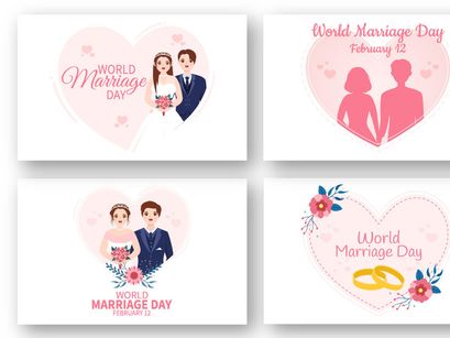 10 World Marriage Day Illustration