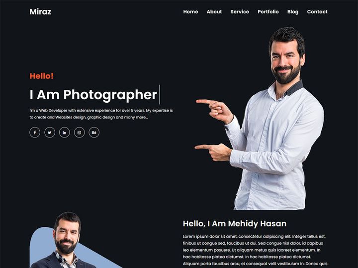 Miraz Personal Portfolio Website Template