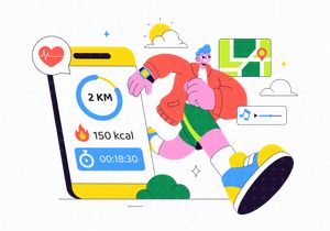 10 Fitness App Vector Illustration