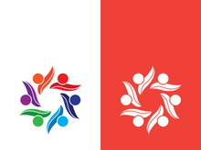 Community logo business template and icon people vector