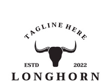 Long horn bull logo vector