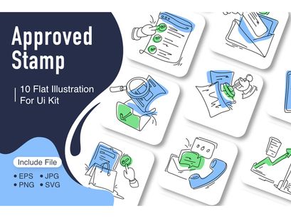 Flat Illustration Approved Stamp