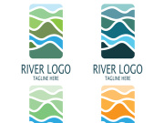 River Logo vector icon illustration design template