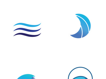 Ocean water wave wave logo design. preview picture