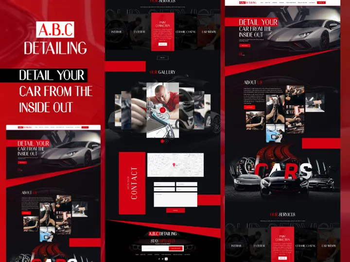 Car Detailing Service UI Adobe Photoshop
