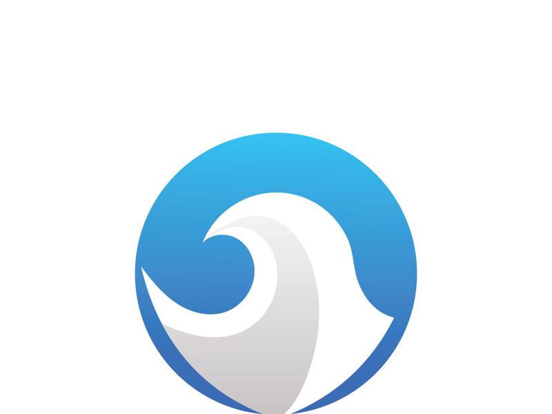 Ocean water wave wave logo design.