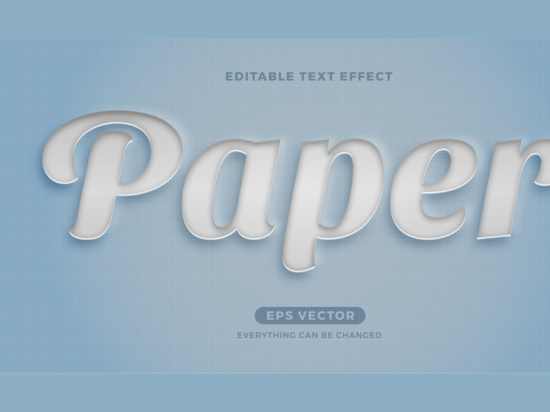 Paper editable text effect style vector