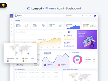 Citymead -Finance Admin Dashboard UI Kit (SKETCH) preview picture